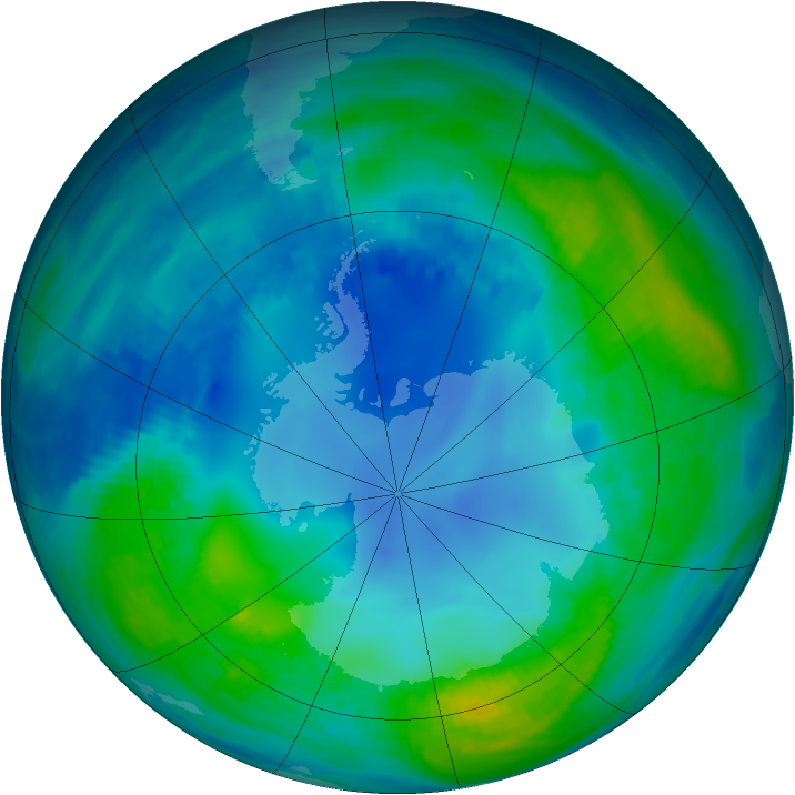 Antarctic ozone map for 07 May 1986